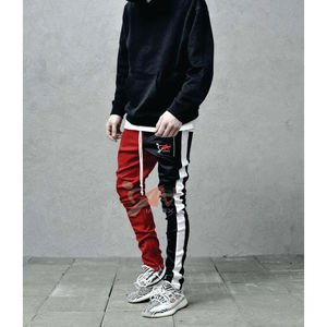Pantalon décontracté pour homme IMPEX de haute qualité avec logo personnalisé imprimé, en coton écologique, design multi-couleurs avec surpiqûres, pantalon de survêtement à lacets - Product Image 1