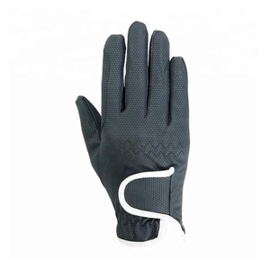 Gants d'équitation noirs pour hommes, couleur unie, fermeture auto-agrippante, accessoires d'équitation, coupe régulière, matière textile 2026 - Product Image 4