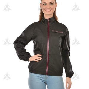 Chaqueta Cortavientos con Capucha para Mujer, Talla Grande, Invierno 2025, Último Modelo en Venta, Manga Larga, Transpirable, de Nailon, con Bolsillo Interior con Cremallera - Product Image 1
