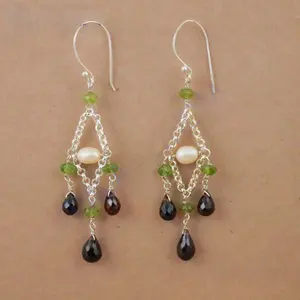 Pendientes de Plata 925 con Perlas de Agua Dulce Estilo Vintage para Mujer, con Baño de Oro y Diseño de Gota de Agua, Joyería de Regalo - Product Image 1
