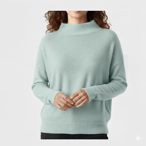 Sweat-shirt oversize à col montant pour femme 2025, en molleton douillet en coton, chaud, décontracté, pour l'automne et l'hiver, haut de mode quotidien, avec badge et paillettes - Product Image 1