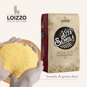 Semoule de blé dur de qualité supérieure, fabriquée en Italie, S1, pour couscous et pâtes artisanales, en sac en papier de 25 kg, Molini Loizzo - Product Image 2