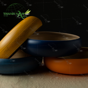 ชามไม้ไผ่สานหลากสีแบบคลาสสิกจากเวียดนาม ขนาดเส้นผ่านศูนย์กลาง 30 ซม. สูง 8 ซม. ความจุมากกว่า 10 ลิตร ใช้แล้วทิ้งได้ เป็นมิตรต่อสิ่งแวดล้อม เหมาะสำหรับเสิร์ฟสลัด - Product Image 6