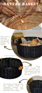 Organisateur de bureau coloré en plateau en rotin naturel fait à la main avec poignée pratique de conception la plus récente pour le rangement de la cuisine et de la maison - Product Image 4