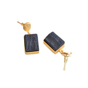 Wholesale Brass Statement <b>Earrings</b> Drop Raw Natural Stone Design 18K Gold Plated Finish Fashion Forward Style Ready to Ship - Product Image 5