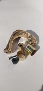 Empuñadura de cabeza de serpiente cobra de latón macizo con diseño en relieve antiguo para bastones y bastones de apoyo - Product Image 5