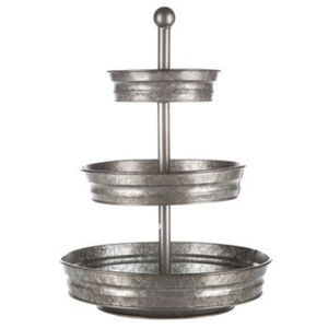 Wholesale Farmhouse Decor Galvanized Metal Scalloped Edge Two Tier Cake Stand Cupcake Display Serving <b>Tray</b> For Weddings Parties - Product Image 6