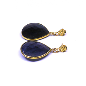 Pendientes de moda de Plata de Ley 925 chapados en oro Vermeil labradorita piedras preciosas para mujer - Product Image 3