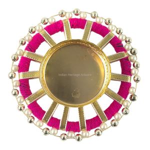 เชิงเทียนอินเดียแบบดั้งเดิมสีชมพู ทำด้วยมือ สำหรับตกแต่งบ้านทั้งภายในและภายนอก เหมาะสำหรับเทศกาลดิวาลี มีจำหน่ายแบบขายส่งและรับผลิตตามสั่ง IHA PA10 - Product Image 1