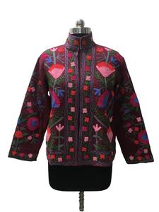 À la main Boho Chic Multicolore Suzani Brodé Coton Respirant Boho Style Artisan Fabriqué Floral Design Veste Traditionnelle - Product Image 2