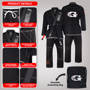 Imono-Jiu Jitsu 100% algodón, tejido Pearl weave 450 GSM, diseño de alta calidad y logotipos de marca de calidad superior - Product Image 6