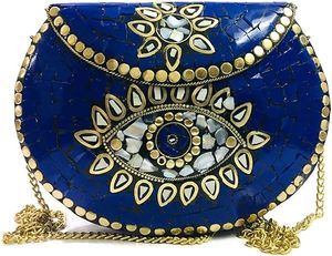 กระเป๋าคลัทช์แฟชั่นของผู้หญิงหรูหราทำด้วยมือกระเป๋าโลหะโมเสคสลักลายด้วยโซ่หลากหลายดีไซน์ - Product Image 6