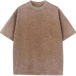 T-shirt personnalisé en coton léger surdimensionné à tricot uni, lavage vintage, séchage rapide, respirant, personnalisé pour homme - Product Image 6