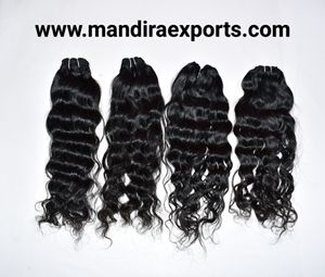 Extensions de cheveux vierges indiennes brutes 100% bon marché, sans nœuds, d'un seul donneur, cuticules alignées, ondulées, lâches, ondulations profondes, cheveux humains - Product Image 5