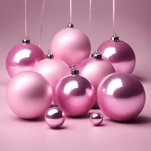 Boule de Noël Ornements d'arbre Ornements de boule de Noël en plastique Personnaliser les ornements de boules pour la décoration d'arbre de Noël en vrac - Product Image 2