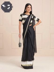 เสื้อสตรีส่าหรีสีดำแฟชั่นล่าสุดสไตล์บูติกแบบอินเดียเสื้อส่าหรีแบบพิเศษเสื้อผ้าพื้นเมืองผ้านุ่มที่นิยมมากที่สุด - Product Image 2