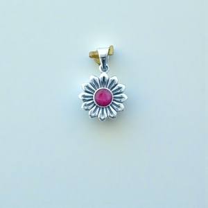 Colgantes de Diseño Artístico, Colgante de Plata de Ley 925 Maciza con Piedra Preciosa de Rubí, Joyería con Piedra Preciosa de Corte Redondo - Product Image 2
