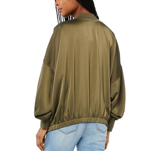 Chaqueta de Satén para Mujer, Estilo Nuevo, Transpirable, con Estampado Floral, Chaqueta Bomber de Satén Personalizada, Ropa Urbana, Chaqueta Varsity de Satén para Mujer - Product Image 4