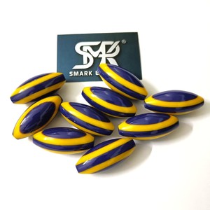 ลูกปัดเรซินรูปไข่สีเหลืองสีน้ำเงินสำหรับทำเครื่องประดับเป็นมิตรกับสิ่งแวดล้อมนางฟ้าขัดเรียบสำหรับสร้อยคอ DIY สร้อยข้อมือแฟชั่น - Product Image 4