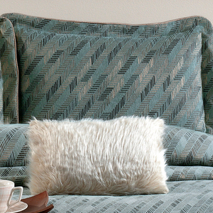 Ensemble de couvre-lit de luxe personnalisé Guzide Julia Turquoise 4 pièces, 100% chenille, tissé organique, rayé, lavable, anti-acariens - Product Image 3