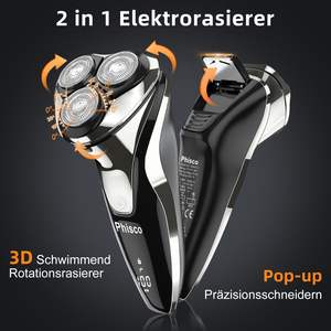 Afeitadora Eléctrica Recargable para Hombre, Recortadora de Precisión, Uso en Seco/Húmedo, Batería de Larga Duración, Cabezales Rotatorios para el Cuerpo - IPX7 - Product Image 3