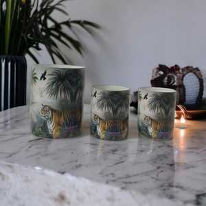 Tarros votivos de cristal esmaltado con estampado de tigre personalizado, elegantes portavelas vacías para Pascua, decoración del hogar, cilindro de Metal para boda - Product Image 2