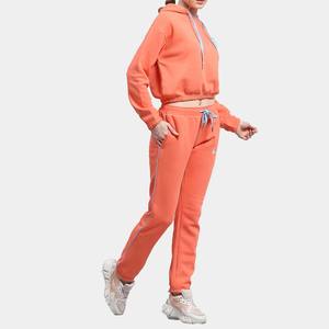 Mujeres al por mayor personalizado impreso peso pesado 100% algodón deportivo 2 en 1 pulóver con capucha Jogger pantalones conjunto cintura elástica Sudadera con capucha - Product Image 3