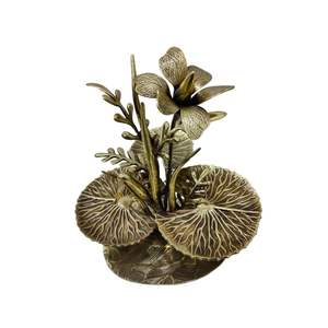 Fabriqué à la main en laiton Lotus fleur Sculpture maison Accent Art pièce pour salon salle à manger chambre salle de bain bureau - Product Image 2