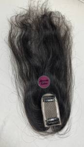 Topper de Encaje Premium de 1.5x4 Pulgadas con Partidura, Cabello Humano Virgen Natural 1B, de 16 a 24 Pulgadas - Product Image 2