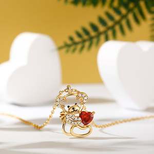 Ensemble de bijoux en argent sterling Jeulia Fall in Love avec ours en peluche et cœur sertis de zircon - Product Image 5
