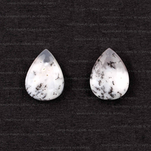 Ágata dendrítica Natural de primera calidad, cuarzo blanco, 10x14mm, forma de pera, Briolette, piedras preciosas sueltas, hallazgos de joyería DIY - Product Image 1