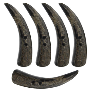 Bascule en corne de boeuf de buffle fabriquée à la main avec un bouton à bascule poli à 2 trous - Product Image 5