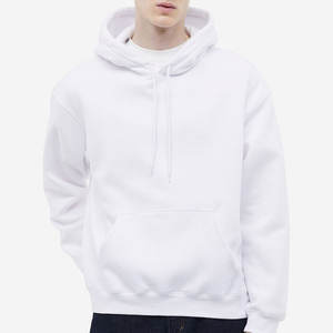 Sweat-shirts à capuche de haute qualité de couleur blanche pour hommes, logo personnalisé, vente en gros, coupe ajustée, sweat-shirts pour hommes - Product Image 1