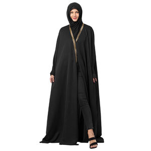 Nouvelle Collection 2024 : Abaya Longue à Manches Longues pour Femme, Style Ethnique, Hijab Uni, Mode Islamique, Robes Musulmanes de Dubaï en Polyester - Product Image 1
