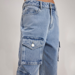 Jeans de bureau pour femmes de haute qualité, respirants, à jambe droite, denim premium, 4 poches, design à devant plat, vente en gros en été - Product Image 5