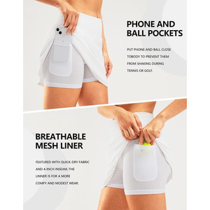 Faldas de tenis para mujer, faldas plisadas de golf atléticas, faldas ligeras para correr, cintura ancha, falda Pickleball - Product Image 4