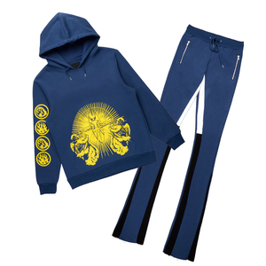 Chándal acampanado de secado rápido para exteriores para hombre en Color sólido, ropa de calle transpirable, chándal de último estilo para hombre - Product Image 3