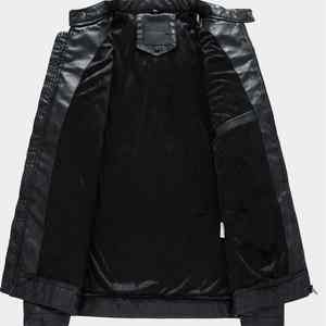 Chaqueta de Cuero de Primera Calidad, Chaqueta de Invierno de Color Sólido, Impermeable, Informal, de Piel de Oveja, para Hombre - Product Image 2