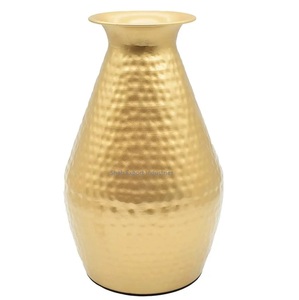 Solid Brass Hammered Flower <b>Vases</b> Gold Finished for Outdoor Wedding Arrangements Handmade Coastal Flower <b>Vases</b> - Product Image 1