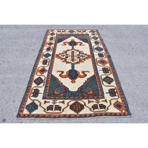 Alfombra Kilim Beige Naranja 4,4x7 pies Alfombras turcas - Product Image 1