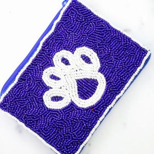 Orange white <b>Colour</b> High Quality Cowboy Beaded Pouch Handcrafted Western Mini Coin Purse Zipper Closure <b>Canvas</b> Material - Product Image 6