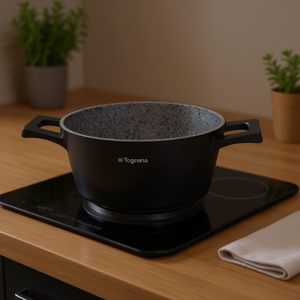 Cacerola Antiadherente de Aluminio AMBIZIOSA, Color Negro Piedra Gris, 20 cm, Modelo WL7915BGRTG de Tognana - Product Image 3