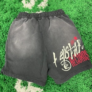 Vente en gros de shorts de sport streetwear shorts épais 100% coton sérigraphie personnalisée logo vintage délavés au soleil et à l'acide shorts pour hommes - Product Image 2