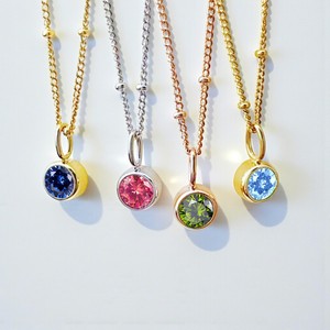 Collar con Dije de Piedra Preciosa de Cuarzo Zafiro Redondo - Collar con Cadena de Bolas de Plata 925 - Joyería al por Mayor - Product Image 4