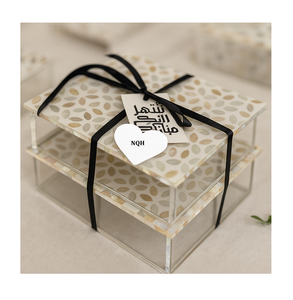 New Arrival Ramadan Eid 2026 Brown <b>Square</b> Wooden Mother Pearl Acrylic Customized Storage Jar Handmade Modern Luxury Home Decor - Product Image 4