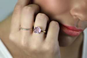 Self-Love <b>Quartz</b> <b>Rings</b> 18K Gold Plated Natural Pink <b>Rose</b> <b>Quartz</b> Gemstone Solid 925 Sterling Silver Stackable <b>Rings</b> Fine Jewelry - Product Image 6
