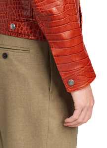 Chaqueta Bomber Vintage de Lona con Cremallera y Logotipo Personalizado en Relieve, de Cuero Vacuno Genuino Personalizable, Resistente al Viento e Impermeable para Hombre - Product Image 4