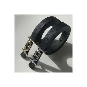 Offre spéciale 2 pièces : Ceinture fine avec boucles dorées et argentées, ceinture pour pantalon, ceinture pour chemise, ceinture pour veste - Noir - Or et argent - Product Image 6