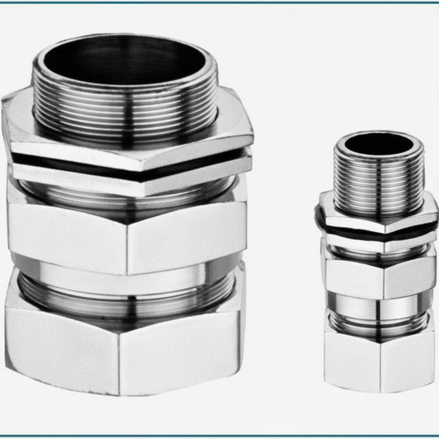 Explosion Proof Flameproof Double Compression Cable Gland IIA IIB IP66 Brass Armoured Unarmoured Hazardous Area M90
