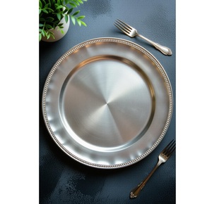 Plato de Presentación Plateado Premium de 13 Pulgadas para Navidad, Acción de Gracias, Fiestas, Decoración de Mesa para Bodas y Banquetes - Product Image 3